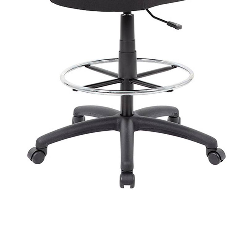 Mea Drafting Stool Chair, Adjustable Height, Black Mesh, Chrome Footring