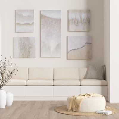 Madison Park Natural Essence Hand Embellished Abstract 5-piece Gallery Canvas Wall Art Set