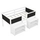 preview thumbnail 8 of 24, Twin Size Low Loft Bed with Two Movable Shelves and Ladder, White
