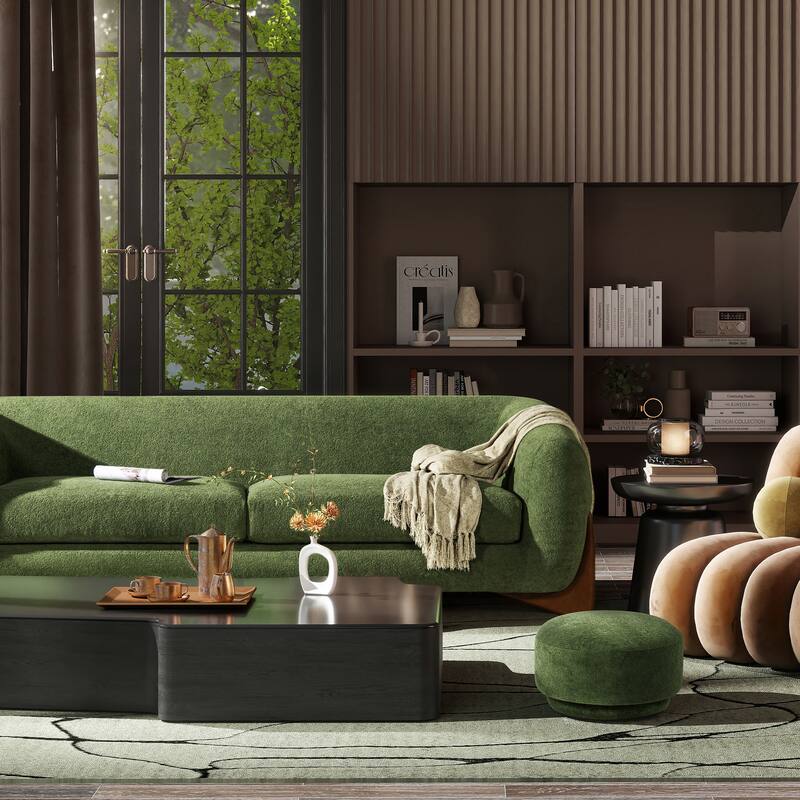 Alpine 90.5" Sherpa Upholstered Sofa
