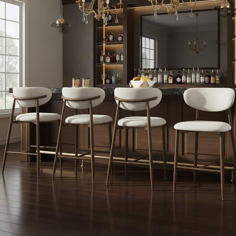RENEWLINE 25 Inch Bar Stools with Backrest, Mid-Century Modern Counter Height Stools for Kitchen Island