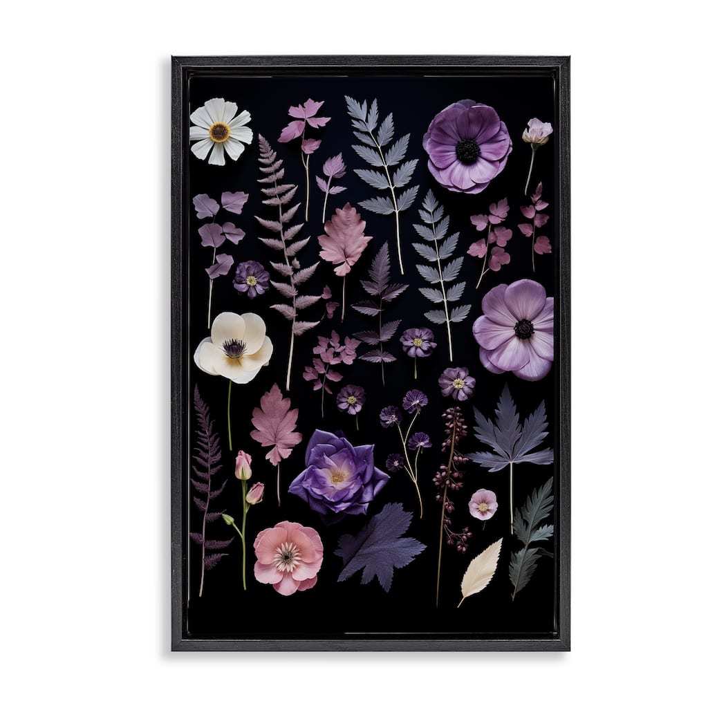 Stupell Mixed Purple Toned Flowers Framed Floater Canvas Wall Art Design By Heidi Kuntz