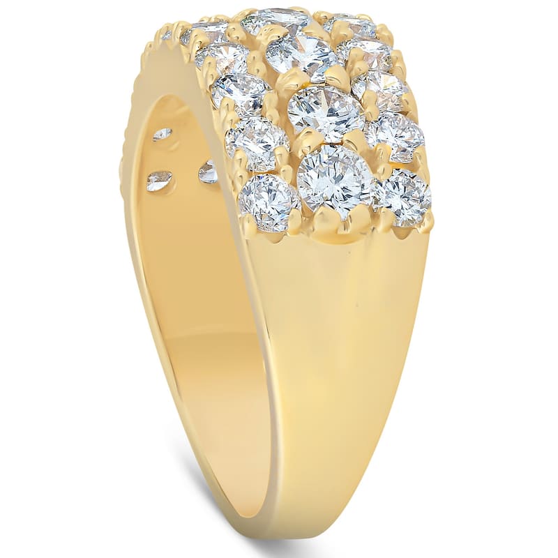 2 3/4 Ct Diamond Anniversary Ring EX3 Lab Grown Yellow Gold