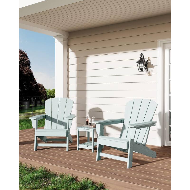 Folding Adirondack Chairs Set Of 1 HDPE Plastic Outdoor Chairs