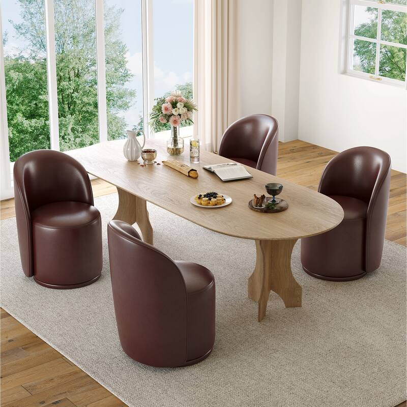 Modern Armless 360-Degree Swivel Dining Chair Barrel Chair