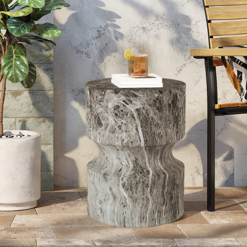 Modern Small Round Side Table Tree Stump Garden Stool indoor and Outdoor
