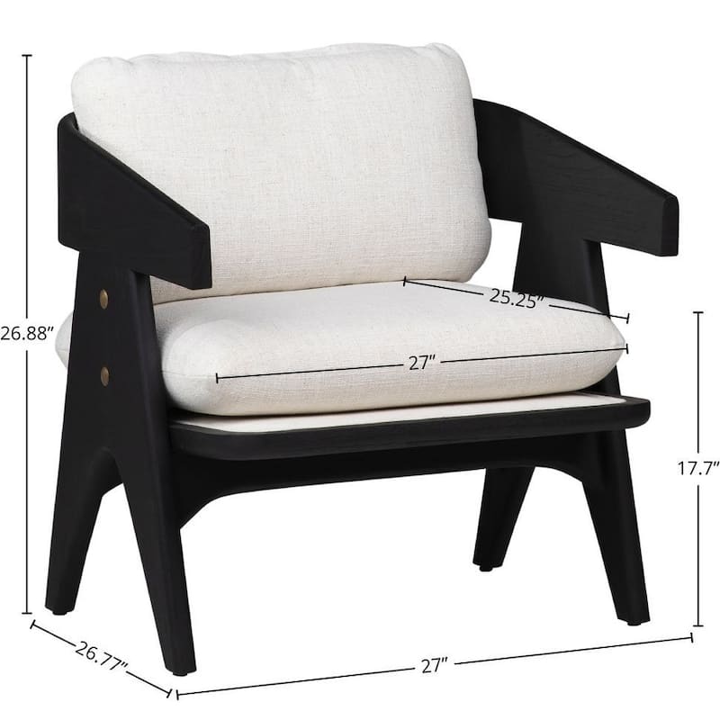 Atlas Polyester Blend Upholstered Occasional Chair, Off-White