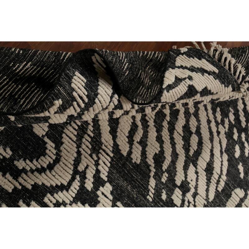 All-Over Abstract Moroccan Area Rug Handmade Wool Carpet - 9'1"x 12'0"