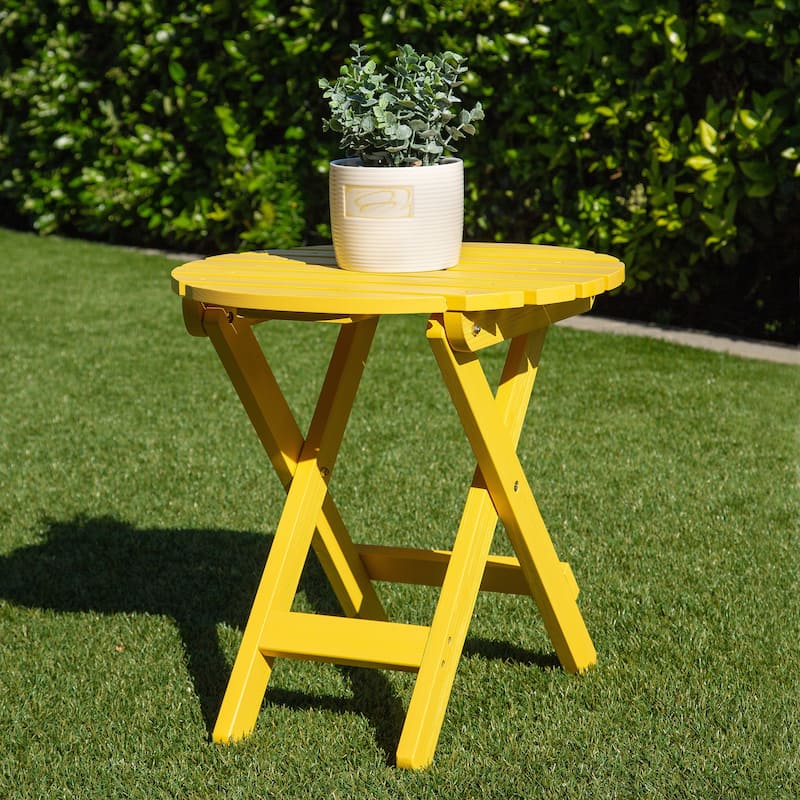 Porch & Den All Weathered Round Adjustable Folding Table