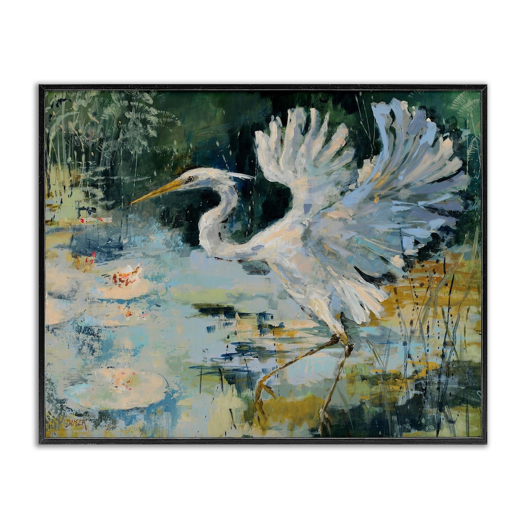 Stupell Heron with Spread Wings Framed Giclee Art Design By Dusza