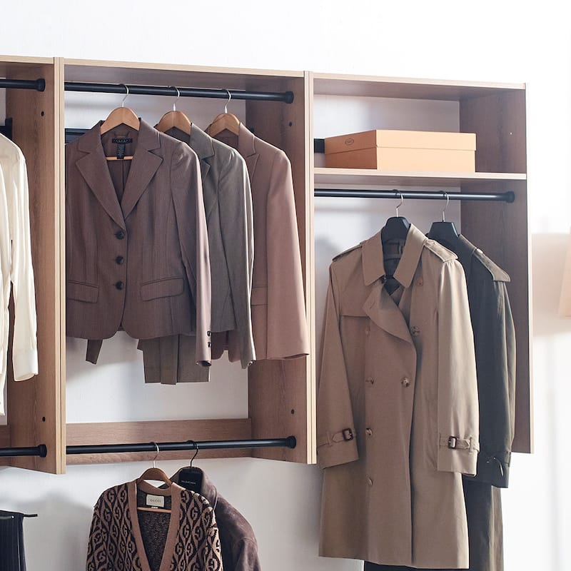 Devi Wall Mounted Wood Closet System - 13.78"D x 31.5"W x 45.28"H