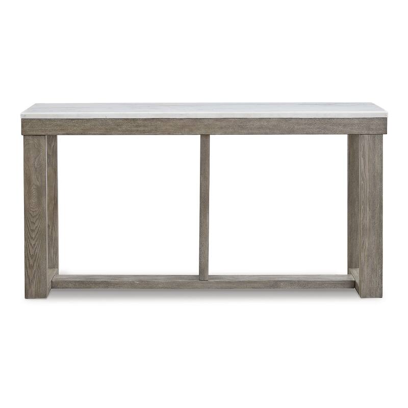 Signature Design by Ashley Loyaska Grayish Brown / Ivory Sofa Table - 64"W x 16"D x 33"H