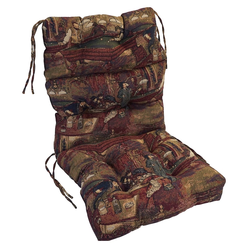 22-inch by 45-inch Tufted Indoor Seat/Back Chair Cushion (Multiple Fabrics) - 22 x 45 - Pool Hall