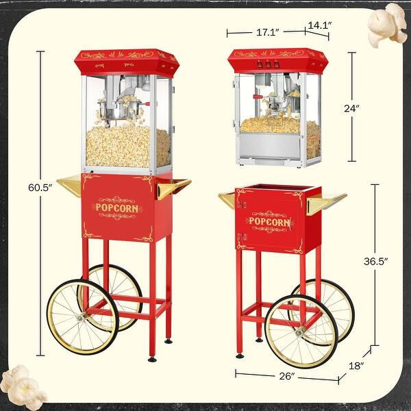 Superior Popcorn Popper Machine With Cart (Red) - Bed Bath & Beyond ...