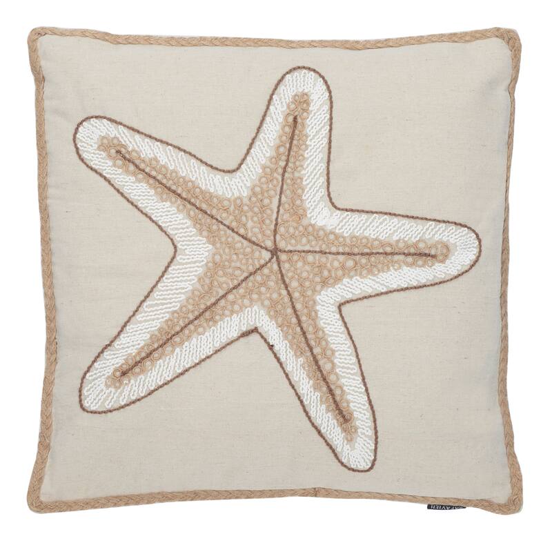 SAFAVIEH Ollie Starfish 18-inch Nautical Decorative Throw Pillow