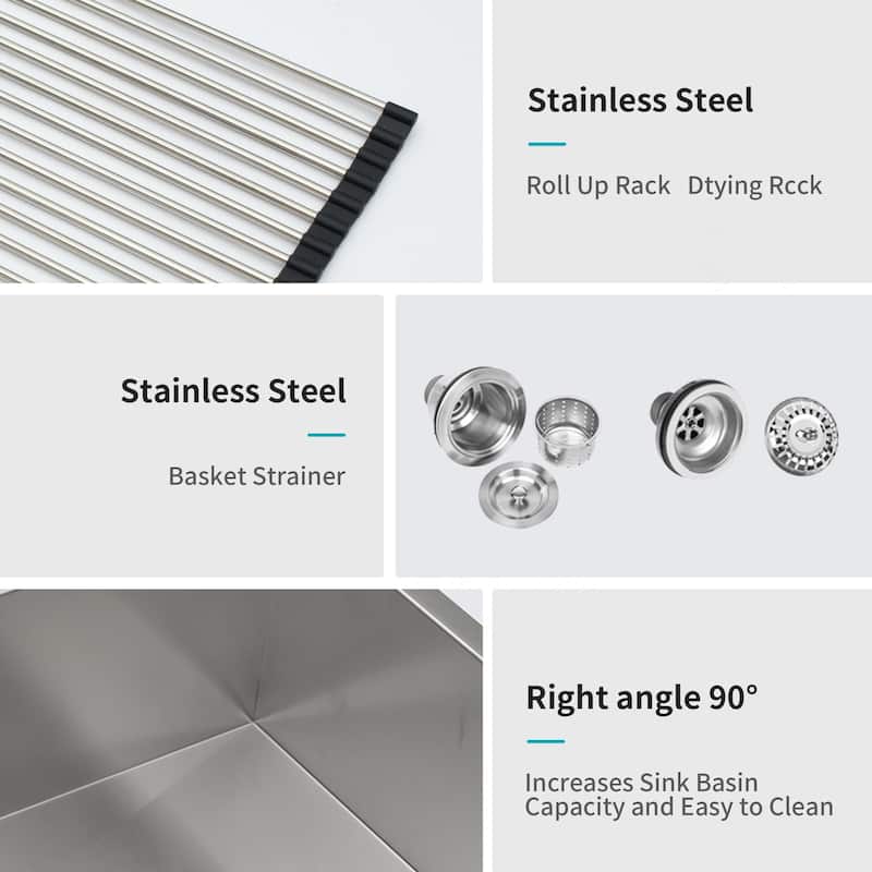 Undermount 16 Gauge Double Bowl Stainless Steel Kitchen Sink in Brushed Nickel