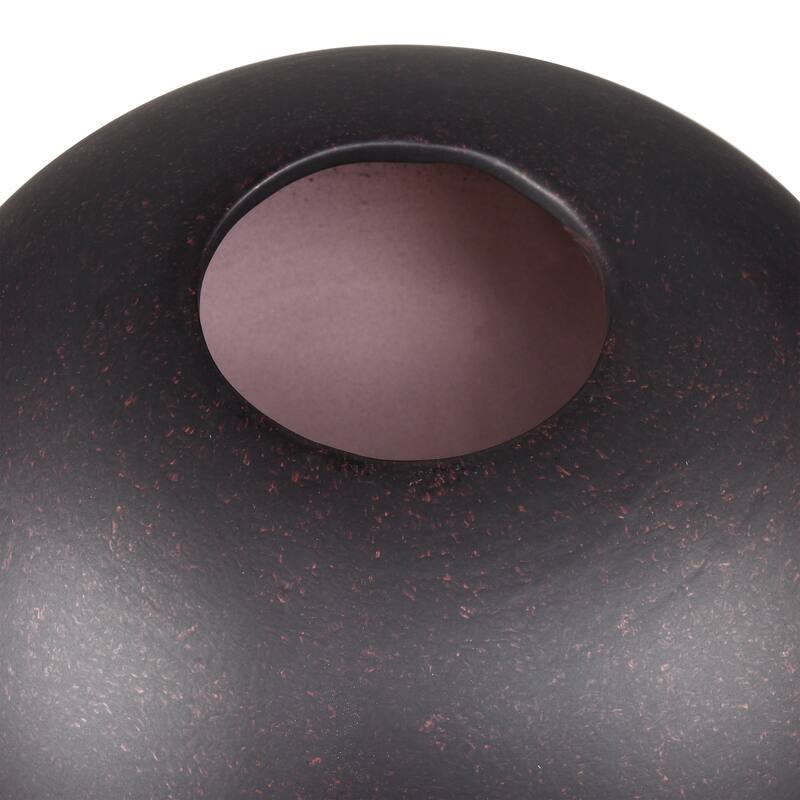 Elk Home Hawking Black Earthenware 10 Inch Wide Vase