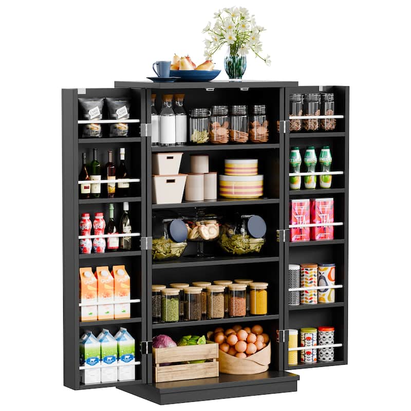 Futzca 47in Pantry Cabinet, Wooden Kitchen Storage Cabinets