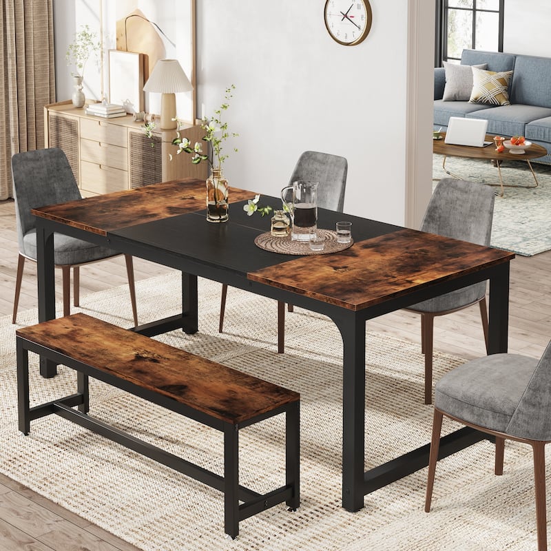 71" Modern Dining Table for 6-8, Kitchen Table for Dining Room - 70.87" L x 31.50" W x 29.53" H