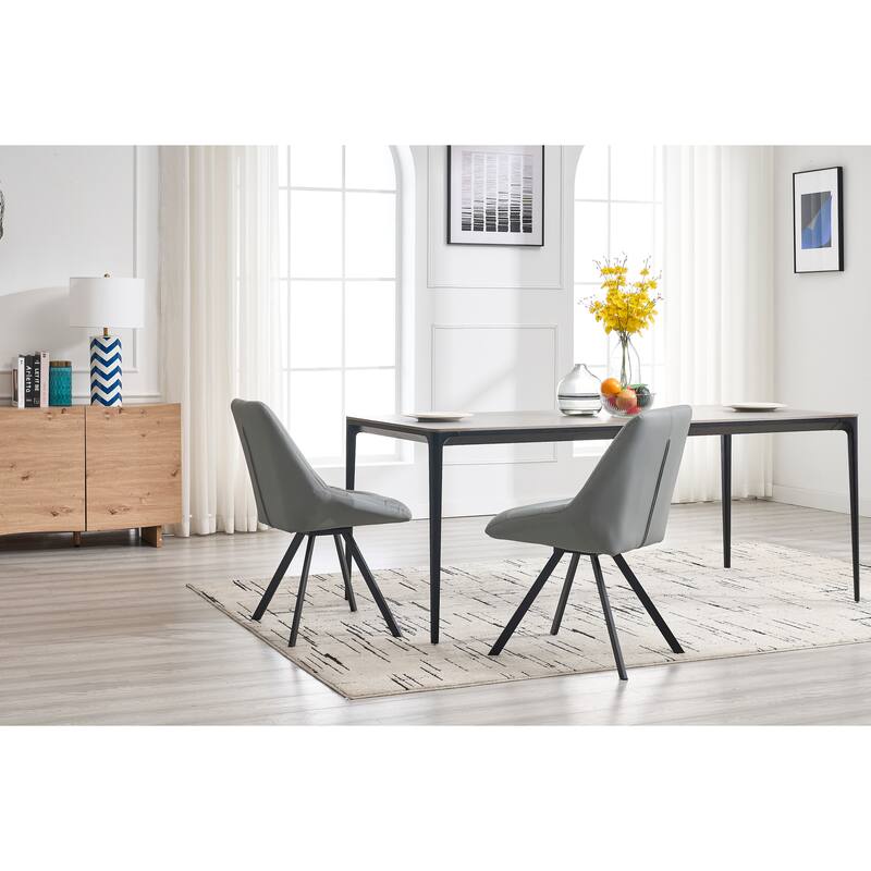 Dining Chair,Thickened Fabric Chairs With Metal Legs Set Of 2