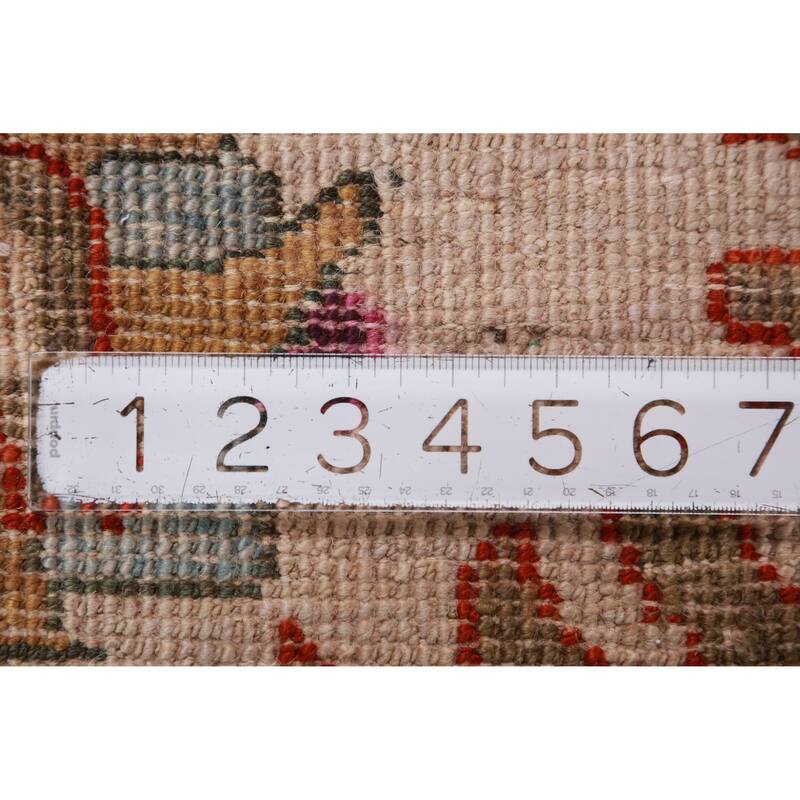 Hand Knotted Oriental 100% Wool Carpet Transitional All-Over Pink Oushak Area Rug - 9' 9'' X 8' 0''