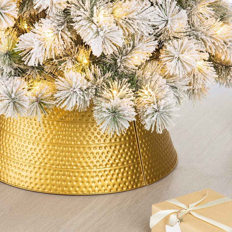 Glitzhome 22"/26"D Hammered Metal Christmas Tree Collars