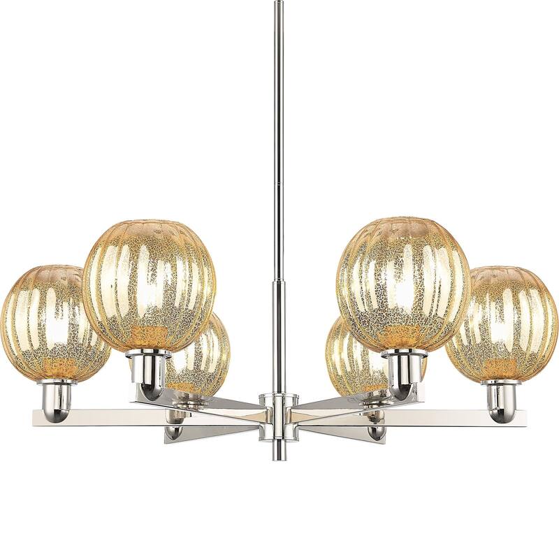 Innovations Lighting 716-6CR-12-24 Preston Chandelier Preston 6 Light - Polished Nickel / Mercury