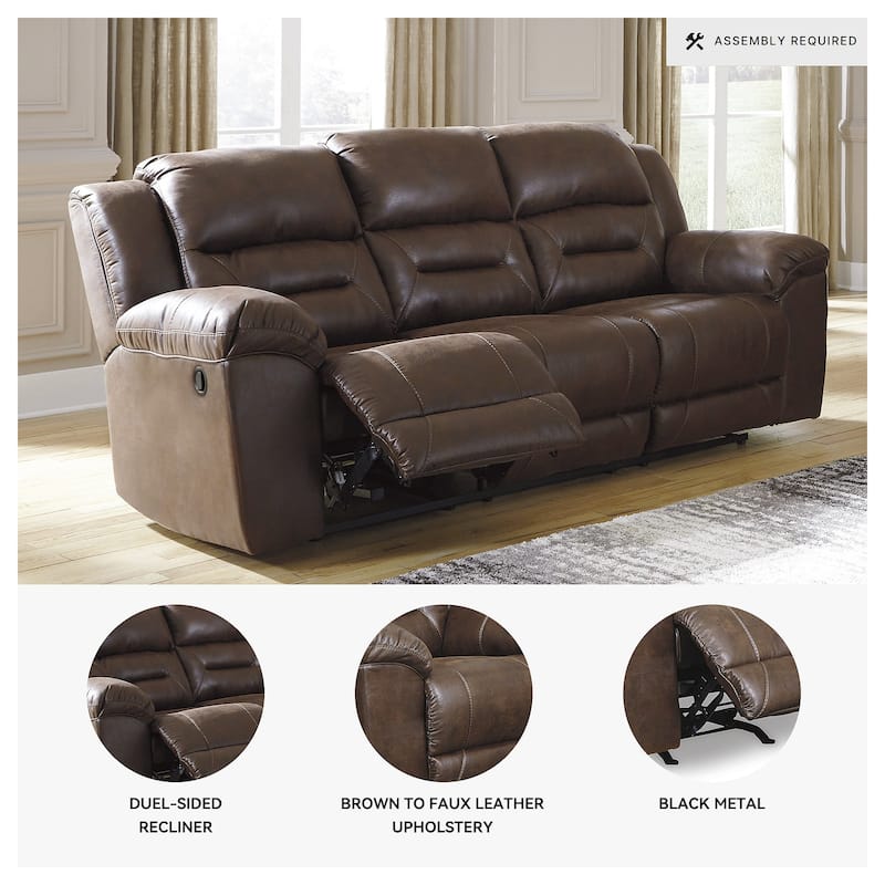 Stoneland Contemporary Reclining Sofa Chocolate