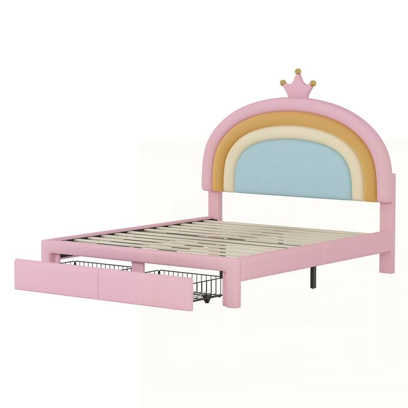 Princess Platform Bed with Storage Drawer