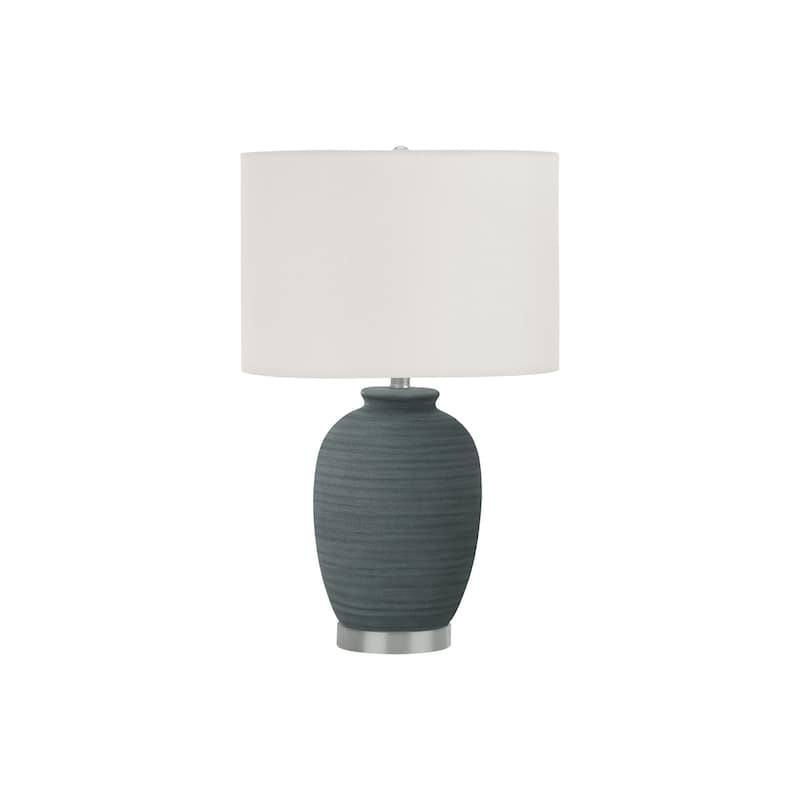 Lighting, 24"h, Table Lamp, Blue Ceramic, Ivory / Cream Shade, Contemporary