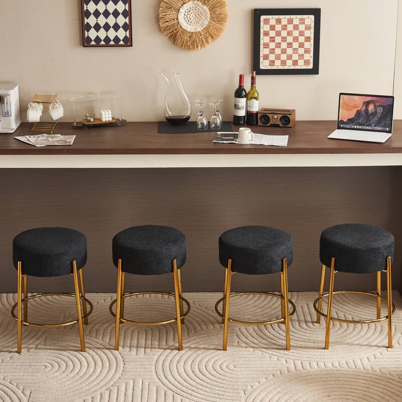 24" Tall, Round Bar Stools, Set Of 2