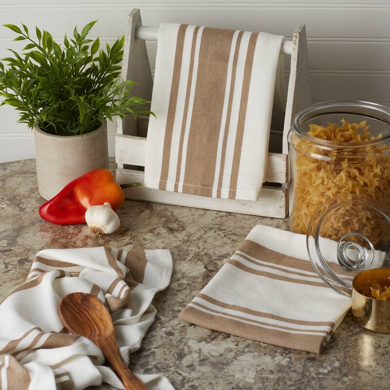 DII Vintage Red Chef Stripe Dishtowel (Set of 3)