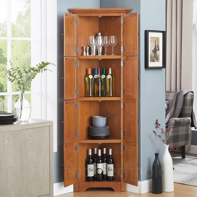 4-Tier Corner Tall Storage Cabinet