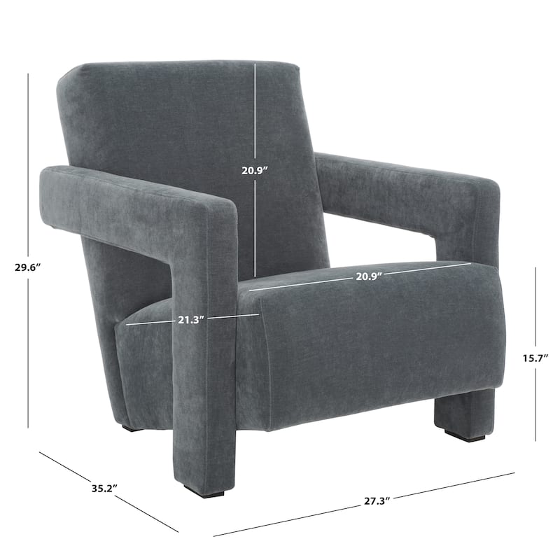 SAFAVIEH Couture Joffrette Modern Velvet Accent Chair - 27 In. W x 35 In. D x 30 In. H - 27Wx35Dx30H