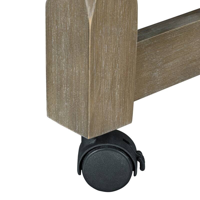 Extendable Kitchen Island with Storage, Multi-Functional Kitchen Cart with Built-In Power Outlets, Retro Kitchen Island