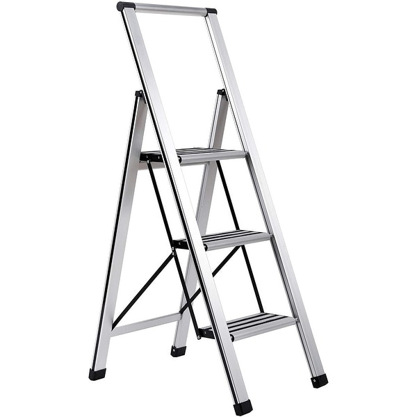 Climbing Three-Step Assist Aluminum Ladder Folding Platform Stool  Home Kit 