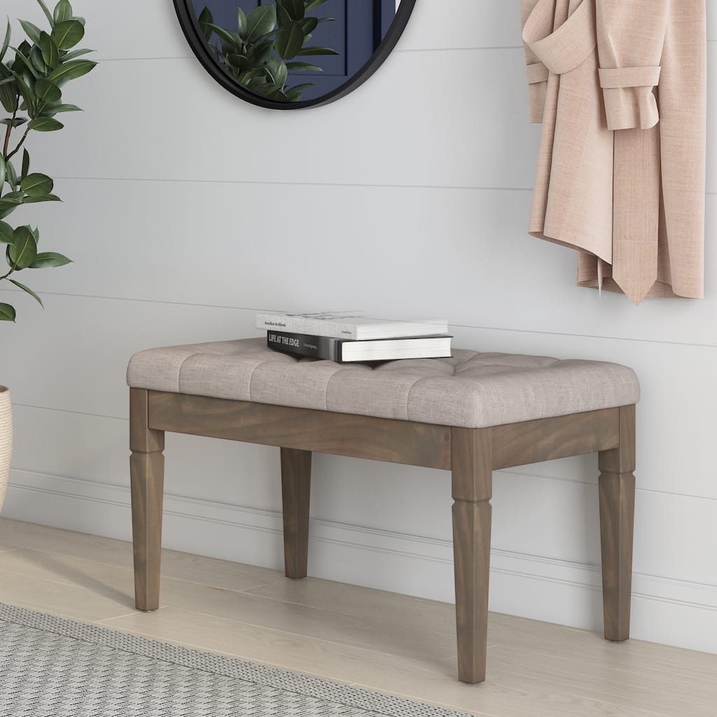 WYNDENHALL Hopewell 28 inch Wide Traditional Rectangle Ottoman Bench
