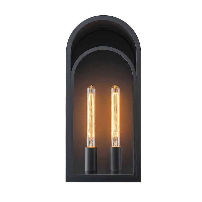 20 inch Large Outdoor Wall Lantern with Clear Glass - Black