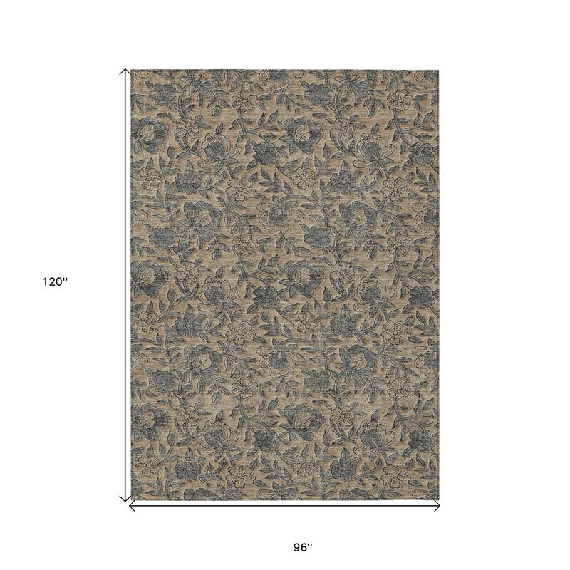 HomeRoots Floral Transitional Rectangle Outdoor Rug