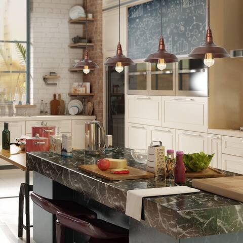 Industrial Rustic 1-light Pot Ceiling Pendant Light for Kitchen Island Dining Room - D10.2"*H6.3"