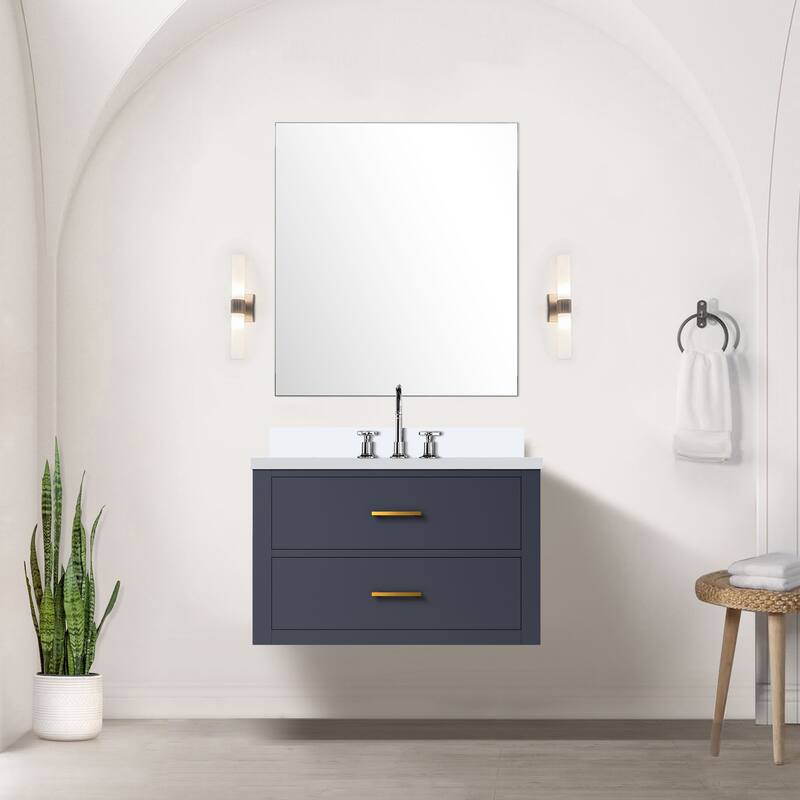 Castor Bath Vanity with Quartz Top, Sink and Faucet