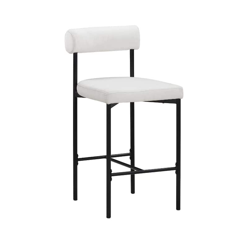 Nathan James Dahlia Counter Height Barstool or Dining Chair with Back and Upholstered Cushion