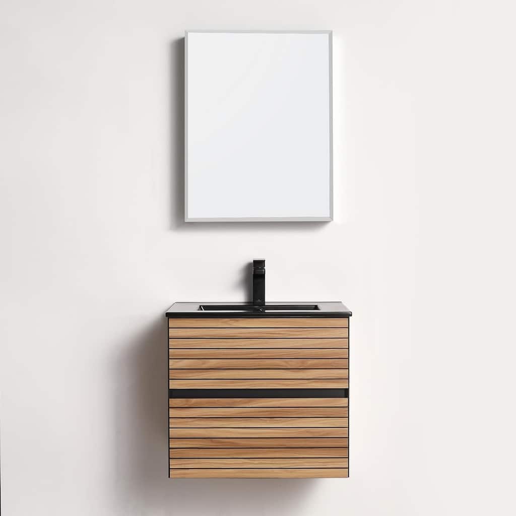 Blossom Annecy 24" Floating Bathroom Vanity with Black Ceramic Sink