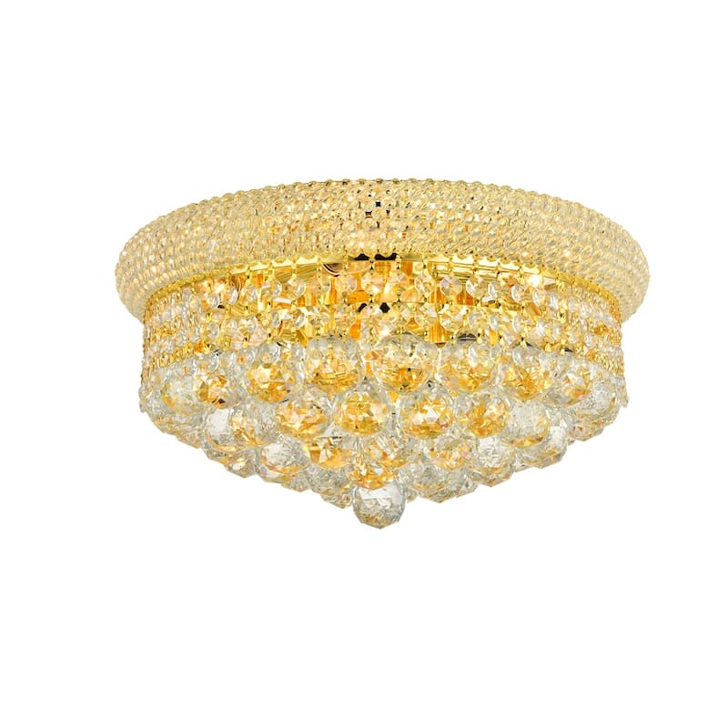 Somette Geneva 8-light Royal Cut Crystal and Gold Flush Mount - Geneva 8-Light Gold Flush Mount