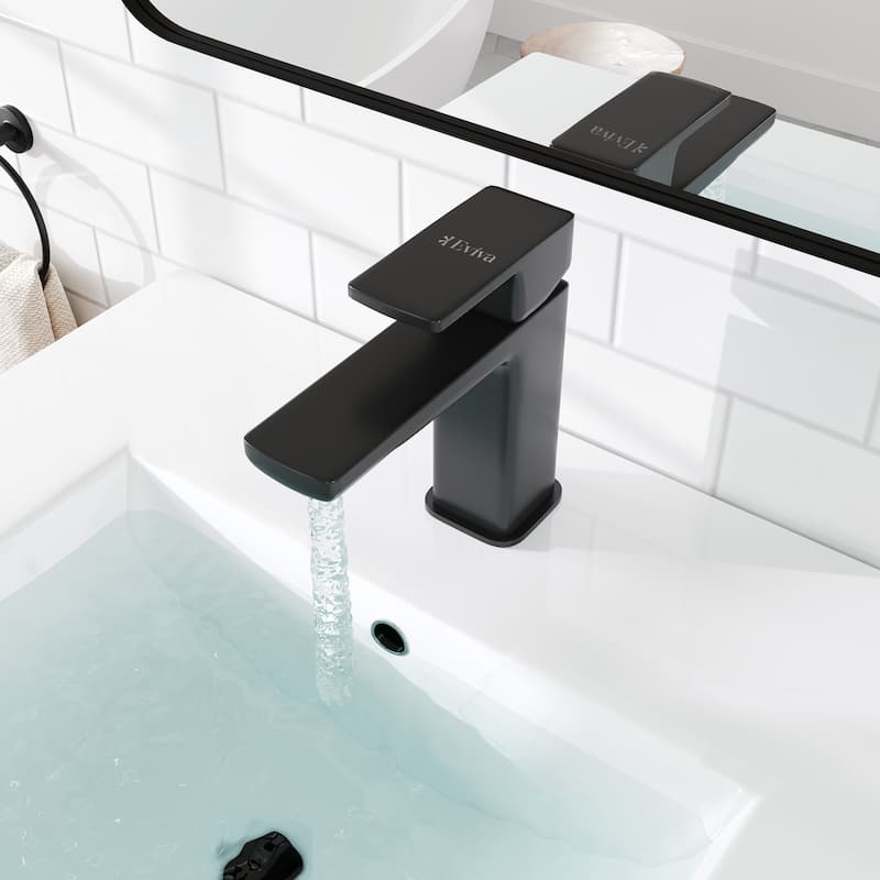 Eviva Lux Single-Handle Waterfall Single-Hole Bathroom Faucet with Deckplate Included