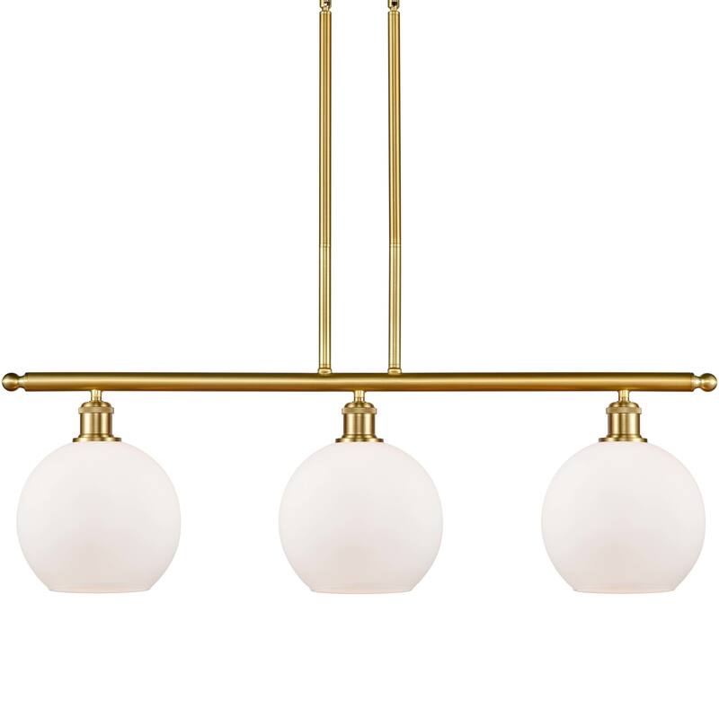 Innovations Lighting 516-3I-11-36 Athens Linear Athens 3 Light 36" - Satin Gold / Matte White