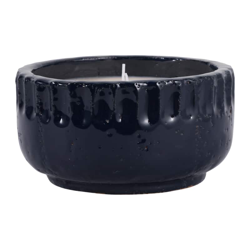 Modern Crackle-Glazed Ceramic Scented Candle - 7"
