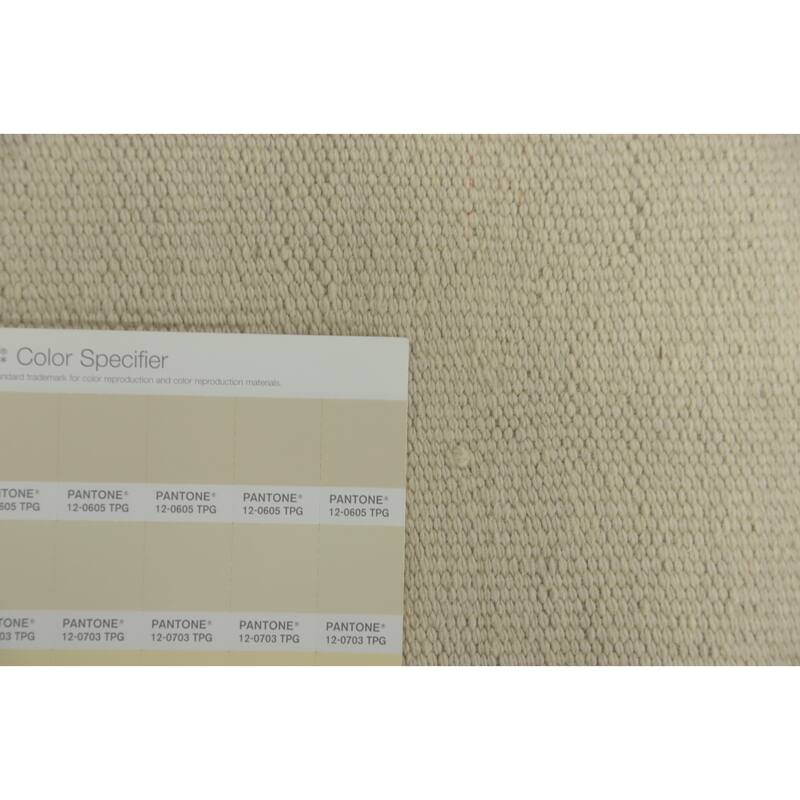 Hand Woven Oriental 100% Wool Carpet Southwestern Tribal Beige & Ivories Kilim Area Rug - 8' 5'' X 6' 8''