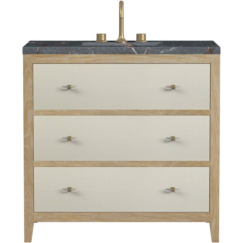 James Martin Vanities D604-V36-3PBL Celeste 36" Single Basin Wood - Sunwashed Oak / Embossed Shagreen - Oak Finish