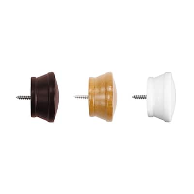 Mix & Match Wood Finials for Wood Curtain Rod (2-Pack)
